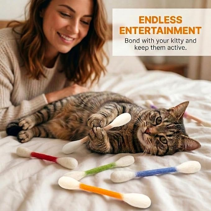 Glaciart One Swabs Cat Toys with Catnip - 6 Pk | Durable for Chew, Cute Cat Toys Interactive Kitty for Boredom, Exercise, & Play | Filled w/Organic Catnip for Anxiety & as Digestive Aid | Gift Idea - Image 6