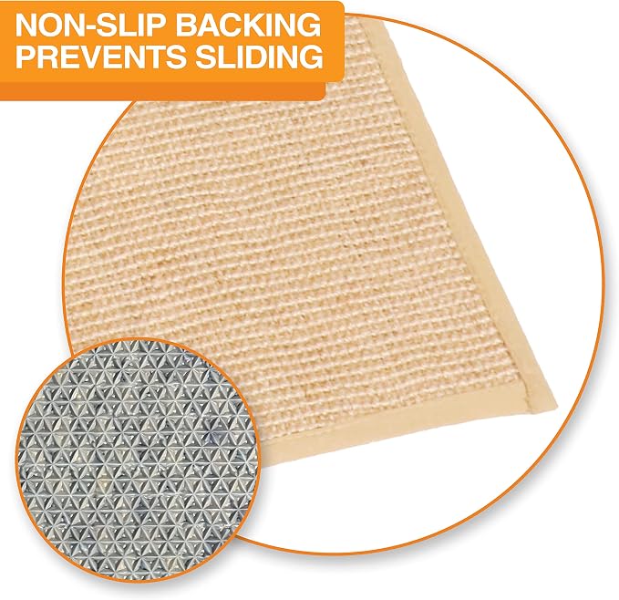 Neater Pets Jute Cat Litter Trapping Mat - Catches Spilled Litter Mess from Kitty Litter Box to Protect Floors, Soft on Cats Paws, Anti-Skid Backing, Easy to Clean, Beige, 24" x 36" - Image 4