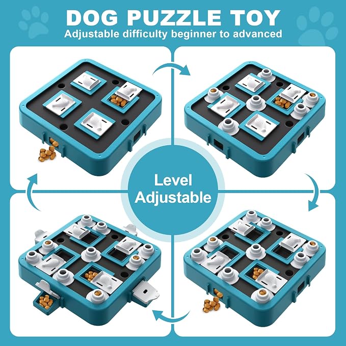 Aluckmao Dog Puzzle Toy Large Size - Adjustable Levels Food & Treat Game | Beginner to Advanced Difficulty for All Breeds, Brain Stimulation, Mental Enrichment, Interactive Feeding, Green - Image 2