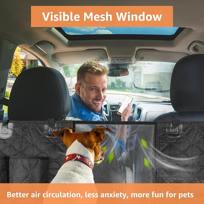 PETICON SUV Cargo Liner for Dogs, Trunk Cover with Mesh Window for Pet View | Waterproof Cargo Cover with Bumper/Side Flaps, Dog Seat Cover with Non-Slip Mat, Prevents Scratches, Pet Hair, Mud, and Dirt - Image 6