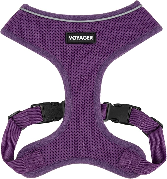 Best Pet Supplies Voyager Aerolite Over the Head Dog Harness, No Pull Breathable Air Mesh Vest, Quick Dry with Reflective Stitching, Adjustable Escape Resistant Harness - Purple, X-Large by BestPetSuppliesLLC