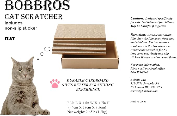 5 Packs in 1 XL Cat Scratcher, Cat Scratching Pad, Double Sided Cardboard Cat Scratcher - Image 5
