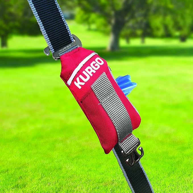 Kurgo Duty Bag Dog Poop Bag Dispenser | Compact Hands-Free Waste Holder With Carry Hook, Fits Rope or Flat Leashes, Machine-Washable Pouch, Includes 15 Bags - Image 6
