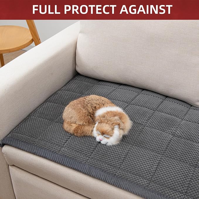 Pet Couch Covers,Couch Cover for Dogs Washable,Anti Slip Dog Sofa Covers Couch Protector Sofa Mat,Seat Cover,Dog Mat,Pet Pad for Furniture 1 Piece (Gray, 21''x47''/Rectangular) - Image 3