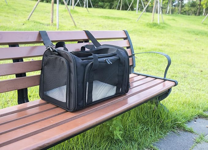 Soft Sided Carrier for Small Medium Cats Dogs,Removable Pad Collapsible Travel Pet Carrier Large Black - Image 8