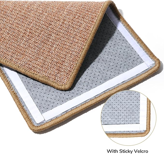 FUKUMARU Cat Scratcher Mat, 23.6 X 31.5 Inch Natural Sisal Cat Scratch Mat | Horizontal Cat Scratching Pad Mat Floor Rug with Sticky Tapes, Cat Wall Scratcher for Indoor Cats, Protect Couch and Carpet - Image 3