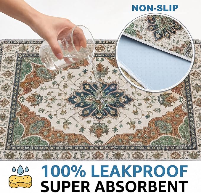 Washable Pee Pads for Dogs,Great Urine Absorbent Reusable Puppy Training Pads,Waterproof,Leak-Proof & Non-Slip Potty Pads for Whelping,Crate,Playpen,Bed.(Dark Teal Floral,72"x72") - Image 3
