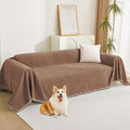 MYSKY HOME Couch Covers for 3 Cushion Couch Sofa, Chenille L Shape Sectional Couch Cover - Pet-Friendly, Machine Washable, Non-Slip Sofa Protector for Dogs, Kids, 71"x118", Camel by MYSKYHOME