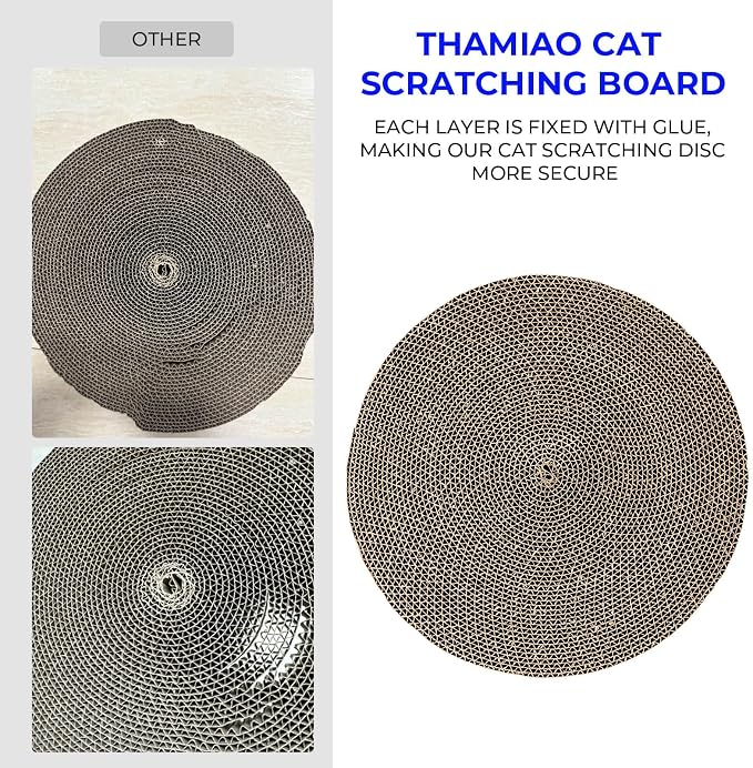 Round cat Scratcher Refill, 10 inch Diameter, 7/8 inch Thickness Scratcher Replacement Pads, Scratching Board Circle, Scratch pad, scratchers for Indoor Cats (5 pcs) - Image 3