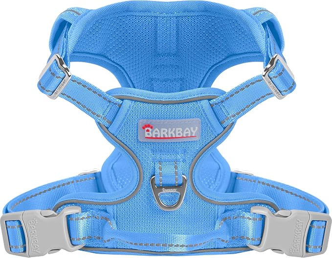 BARKBAY Dog Harness for Small Sized Dog No Pull Mesh 2 Clips Dog Vest | Control Handle,Comfort,Heavy Duty,Adjustable Reflective,Perfect for Outdoor Training, Walking,Hiking(XS,Blue Mesh) by BARKBAY