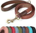 PU Leather Dog Leash for Medium Dogs, 5ft Soft Padded Handle, Brown | Comfortable Grip for Daily Walking Training, Full Control, Metal D-ring, Tangle-Free 360° Swivel Clasp, Easy to Clean, 3/4in by Didog