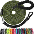 jenico Long Dog Leash 10FT: Heavy Duty Nylon Rope Leashes for Dogs Training with Reflective Threads Bungee and Padded Handle - Dog Lead for Large Small Medium Dogs Outside Walking Hiking by jenico