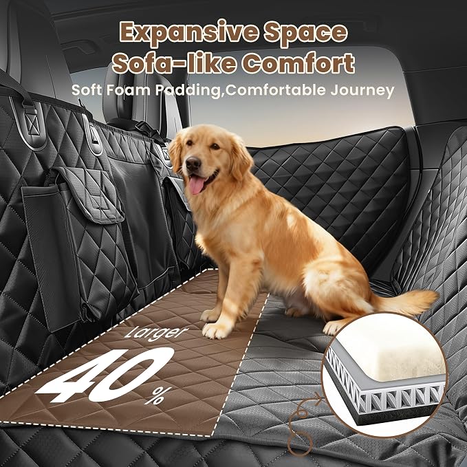 Hard Bottom Dog Car Seat Cover for Back Seat with Door Protector | 100% Waterproof, Tear-Resistant & Non-Slip, Back Seat Cover for Small Mid Cars, SUVs & Trucks, Holds 450Lbs, Easy to Clean - Image 7