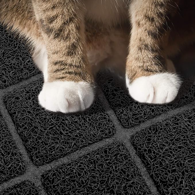 Niubya Premium Cat Litter Mat, Litter Box Mat with Non-Slip and Waterproof Backing, Litter Trapping Mat Soft on Kitty Paws and Easy to Clean, Cat Mat Traps Litter from Box - Image 4