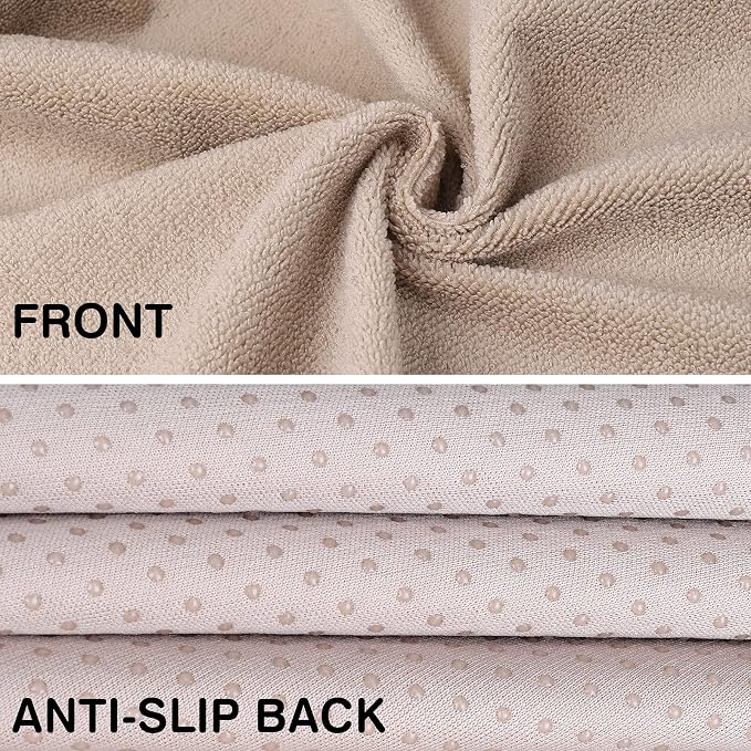 Leader Accessories Waterproof Towel Front Bucket Seat Covers, 2pcs Beige | Universal Non-Slip, Fits Car Truck SUV, Machine Washable, For Dog & Kid, Pets, Yoga, Gym, Beach, Swimming, Outdoor Sports - Image 4