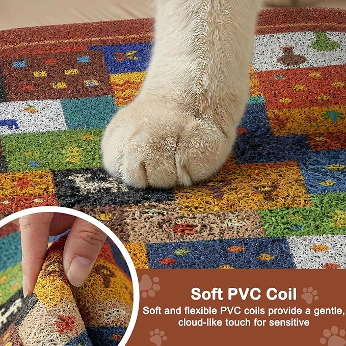 Bienbee Cat Litter Mat, 24" x 15" Dense Trapping Mesh for Litter Boxes | Litter Box Mat with PVC Mesh, Waterproof &Urineproof, Non-Slip Grip, Soft On Kitty Paws and Easy to Clean to Protect Floor - Image 4