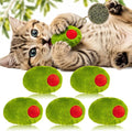 5Pcs Olive Catnip Crinkle Paper Sound Toys for Cat, Catmint Cat Toy Gift | Soft Cotton, Durable for Chew Kick, Catnip Filled Plush Green Olive Interactive Toy for Indoor Kittens Boredom Exercise Play by MALLMALL6