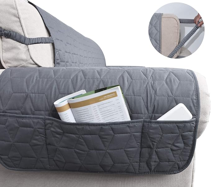 Ameritex Couch Sofa Slipcover 100% Waterproof Nonslip Quilted Furniture Protector Slipcover for Dogs, Children, Pets Sofa Slipcover Machine Washable (Light Grey, 68'') - Image 4