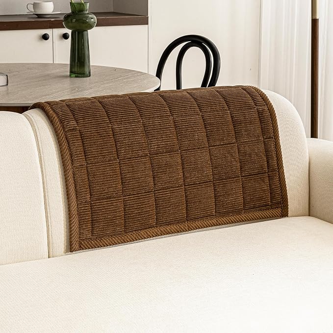 Couch Covers for Dogs, Non Slip Washable Pet Couch Covers for Sofa | 27.6”x27.6” Dark Brown Soft Velvet Sofa Covers for Arm rest Backrest, Couch Protect Against Pet Hair, Scratches & Stains - Image 2