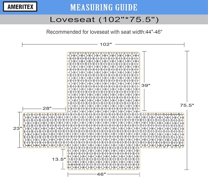 Ameritex Loveseat Cover Water-Resistant Quilted Furniture Protector with Back Nonslip Paws Slipcover for Dogs, Kids, Pets Loveseat Slipcover Stay in Place for Leather (Dark Grey, 46'') - Image 2