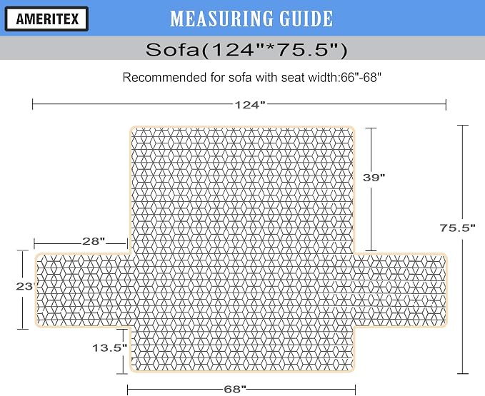 Ameritex Couch Sofa Slipcover 100% Waterproof Nonslip Quilted Furniture Protector Slipcover for Dogs, Children, Pets Sofa Slipcover Machine Washable (Sand, 68'') - Image 2