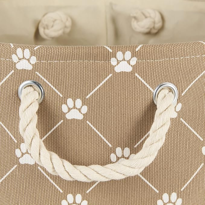 Bone Dry Pet Storage Paw and Bone, Trellis Collection, Medium Rectangle, 16x10x12, Taupe - Image 3