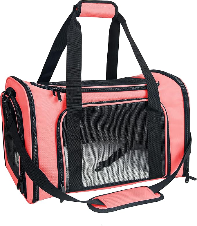 Soft Sided Carrier for Small Medium Cats Dogs,Removable Pad Collapsible Travel Pet Carrier Large Watermelon by NextFri