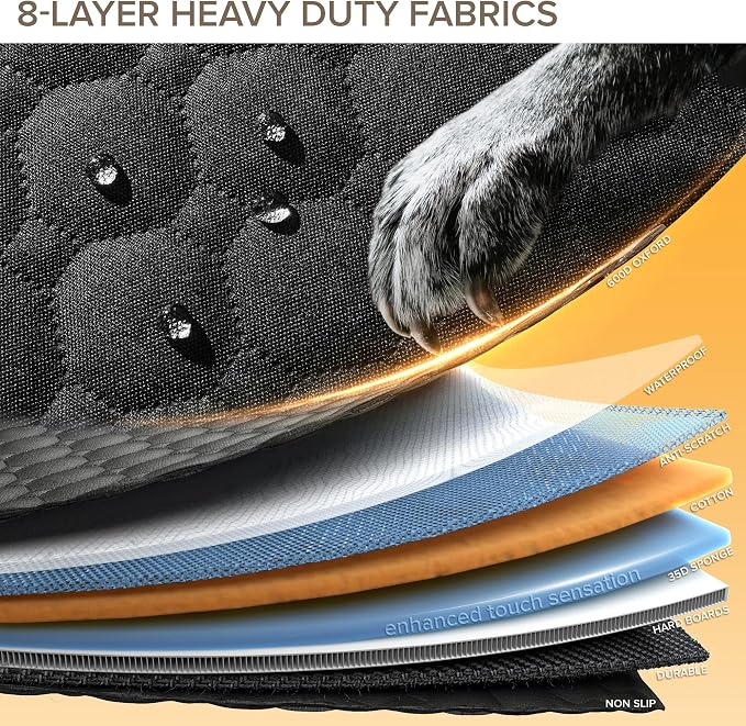 Back Seat Extender for Dogs,PVC Rods Support and Hard Bottom Car Seat Cover | Heavy Duty Dog Car Seat Cover for Back Seat, Dog Hammock for Car, Waterproof Pet Bed For Car, SUV, Truck - Image 6