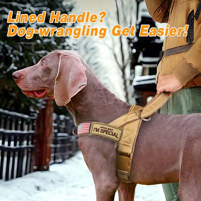 Forestpaw No Pull Dog Harness with Large Handle,Comfortable,M,Brown | Adjustable Fits Chest 23-28",28-50 lbs,Slip On,Quick Release Buckle,Easy Control,Soft Padded,for Medium Dogs Walking Training - Image 3