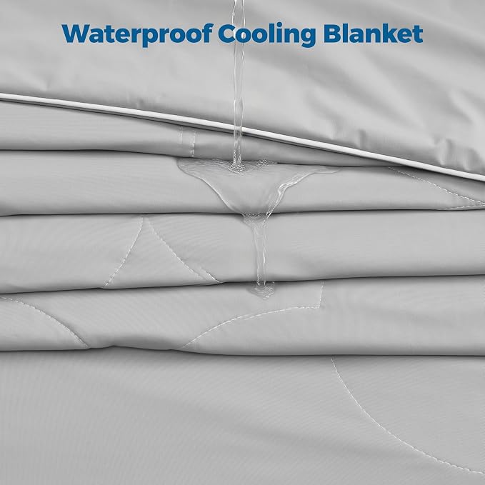 PPOLCA Cooling Waterproof Pet Blanket for Large Dogs - Q-MAX>0.5, Breathable Summer Cold Pet Blanket, Machine Washable Throw Sofa Protector, 50x60, Grey - Image 3