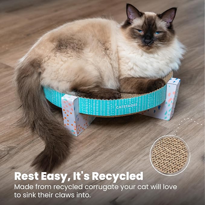 Catstages Scratch,Snuggle & Rest – 2‑in‑1 Indoor Cat Scratcher & Elevated Cat Lounger,Catnip Included,(Pack of 6) - Image 7