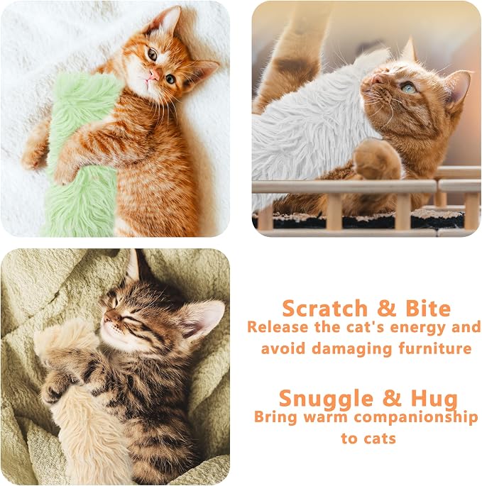 3 Pack Catnip Toys,Soft and Durable Cat Pillows Toys, Funny cat Toy | Crinkle Sound Catnip Toys,Indoor Interactive Cat Kicker Toy, Companion Toys for Cats, Cat toys for indoor cats (Gray Set) - Image 6