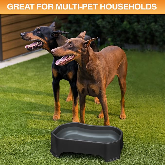 Neater Pet Brands Extra Large Water Bowl for Dogs, Outdoor Dog Water Bowl (1.25 Gallon XL Capacity), Big Trough Style Food Dish for Indoors or Outside, No Spill Large Dog Bowls, Midnight Black - Image 4