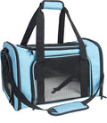 Soft Sided Carrier for Small Medium Cats Dogs,TSA Airline Approved Collapsible Travel Pet Carrier Medium Blue by NextFri