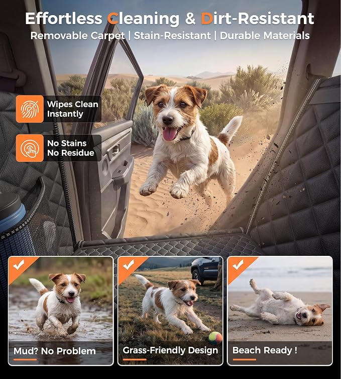 Doglike UNBREAK Hard Bottom Dog Car Seat for Back Seat Passenger Frinedly | [Military-Grade Protection], 450LB Ultra-Support Back Seat Extender for Dogs Carseat, Waterproof Pet Carseat L Size - Image 2