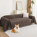MYSKY HOME Couch Covers for 3 Cushion Couch Sofa, Sectional Couch Cover L Shape Chenille Couch Cushion Covers for Pets, Furniture Protector Cover for Dogs, Kids, 91"X150", Deep Chocolate by MYSKYHOME