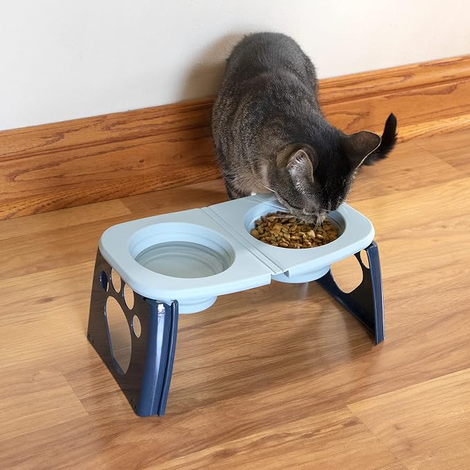 SPORT PET Elevated Travel Folding Bowls,Blue - Image 6