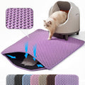 Cat Litter Mat, Double Layer Honeycomb Litter Box Mat | 24x18”, Efficient Litter Trapping, Easy to Clean, Waterproof, Non-Slip, Soft on Paws, Scratch Resistant, Purple, Large by Petinstinct