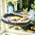 Cat Window Perch - Cordless Cat Window Hammock with 4 Strong Suction Cups, Ultra Soft Window Perch for Cats Inside - 2 in 1 Cats Window Bed Detchable & Washable Cushion 23.3 * 15.8in(Grey) by LOVESPORTSLOVELIFELOVEU