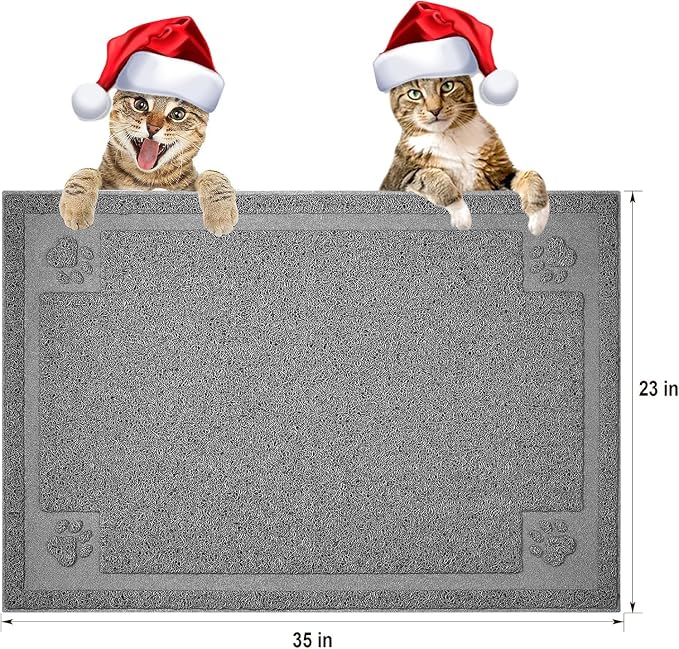 UPSKY Large Cat Litter Mat Trapper 35"×23", Waterproof, Non-Slip, Gray | Large Litter Box Mat, Foldable Trapping Mat, Anti-slip Design, For Cat Litter Boxes and Sensitive Paws, Easy to Clean - Image 2