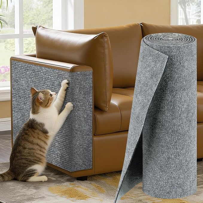 Cat Scratch Couch Furniture Protector, 78.7" x 15.8" Cat Scratcher Pad | Deterrent from Cats Claw Scratching, DIY Sisal Carpet Cat Proof Couch Cover Replacement for Indoor Sofa Wall Door, Light Grey by FeliskynCatTreeTower