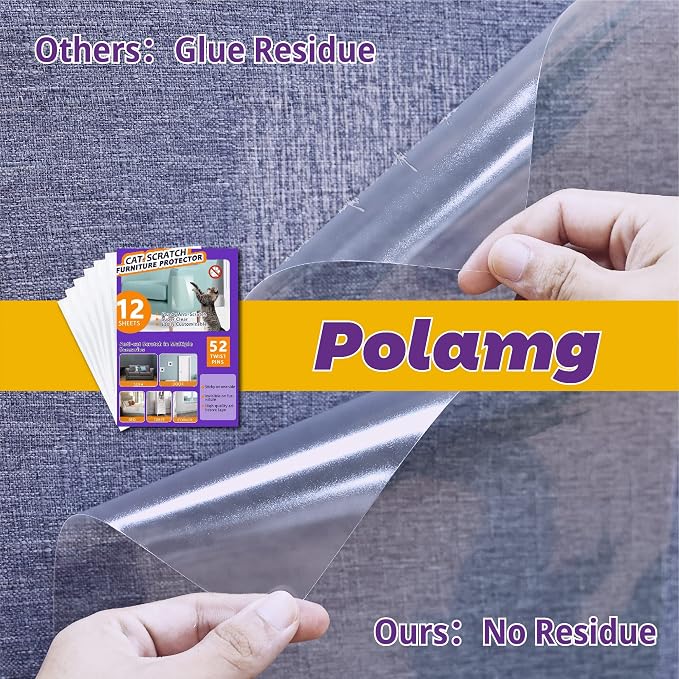 Polamg Cat Scratch Furniture Protector, 36-Pack Clear Sofa Guards - Image 7