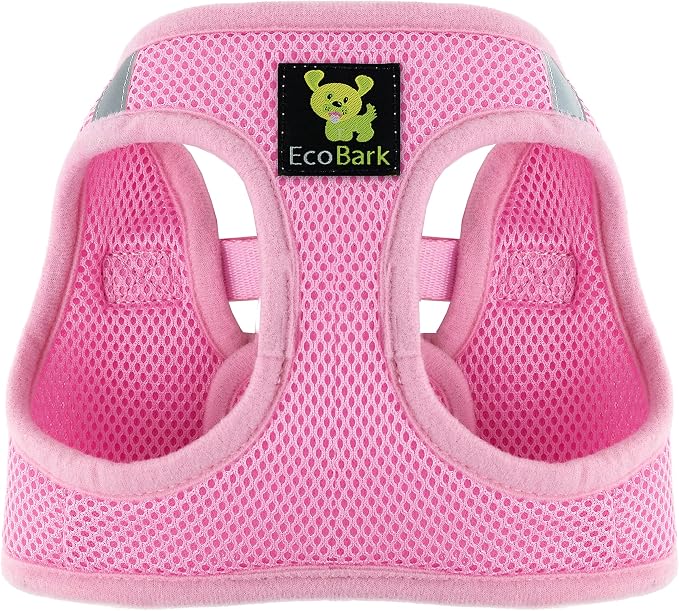 EcoBark XS Dog Harness, Soft Step in Mesh Vest for Extra Small Dogs | Reflective Baby Pink XS, Toy Breed Mini Halters, No Choke Breathable Puppy Vest, Eco Friendly Adjustable Dog Harnesses - Image 9