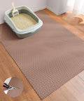Cooyes Cat Litter Mat - Cut to Fit Any Place, 40"x28" Large Litter Trapping Mat for Litter Box, Easy to Clean, Waterproof & Non-Slip Kitty Pad, Scatter Control to Protect the Floor (Khaki) by Cooyes
