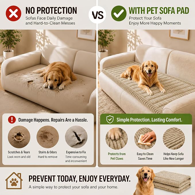 BIETYONE Couch Cover for Dogs, Washable Non Slip Sofa Protector for Pets | Washable, Non Slip, Soft Fabric, Pet Friendly, Protects Against Pet Fur, Dirt & Messes, Sofa Furniture Protector - Image 2
