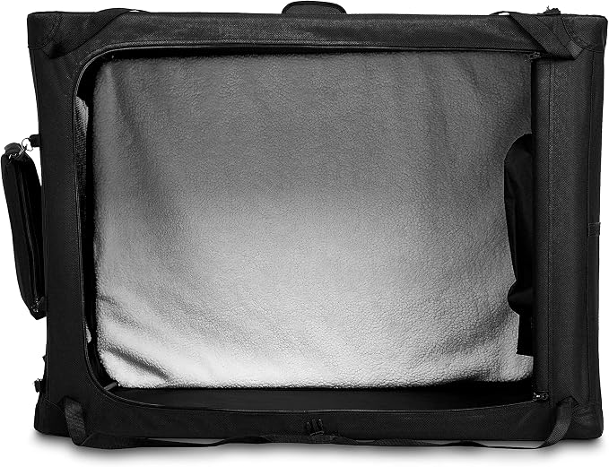 Amazon Basics Folding Portable Soft Pet Dog Crate Carrier Kennel, 42 x 31 x 31 inches, Black - Image 3