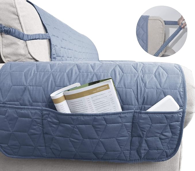 Ameritex Couch Sofa Slipcover 100% Waterproof Nonslip Quilted Furniture Protector Slipcover for Dogs, Children, Pets Sofa Slipcover Machine Washable (Stone Blue, 68'') - Image 5