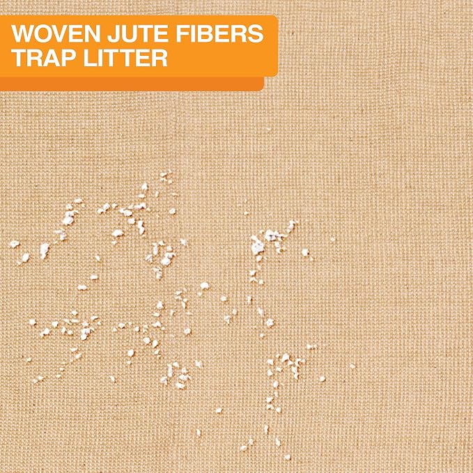 Neater Pets Jute Cat Litter Trapping Mat - Catches Spilled Litter Mess from Kitty Litter Box to Protect Floors, Soft on Cats Paws, Anti-Skid Backing, Easy to Clean, Beige, 24" x 36" - Image 8