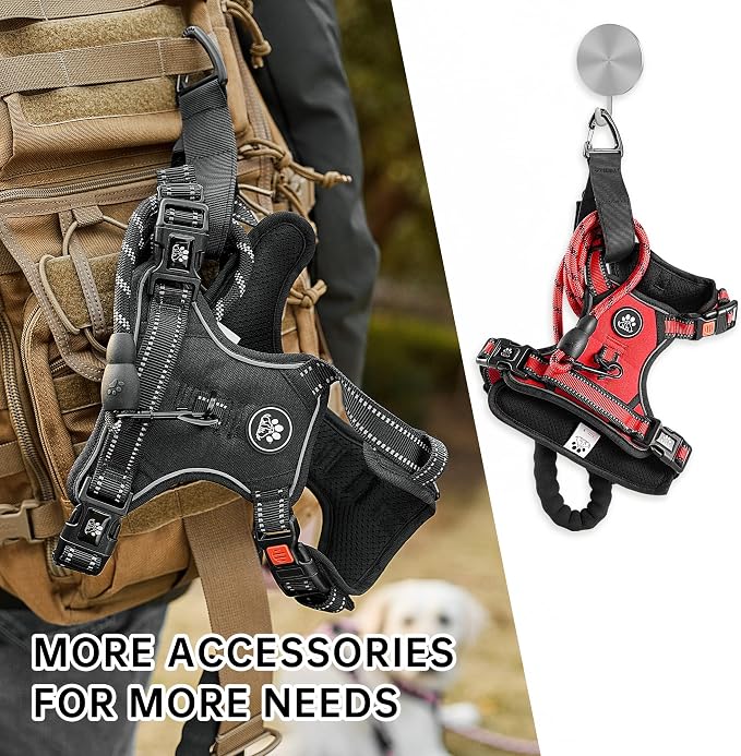 NESTROAD No Pull Dog Harness,Adjustable Oxford Dog Vest Harness with Leash,Reflective No-Choke Pet Harness with Easy Control Soft Handle for Small Dogs(Small,Red) - Image 8