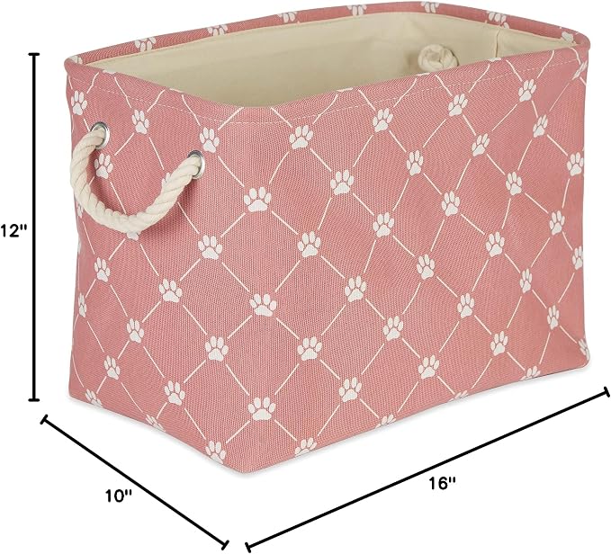 Bone Dry Pet Storage Paw and Bone, Trellis Collection, Medium Rectangle, 16x10x12, Rose - Image 9